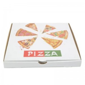 Partihandel Anpassad logotyp tryckt 8-16 tum Eco Friendly Box Package Food Grade Papper Pizza Box